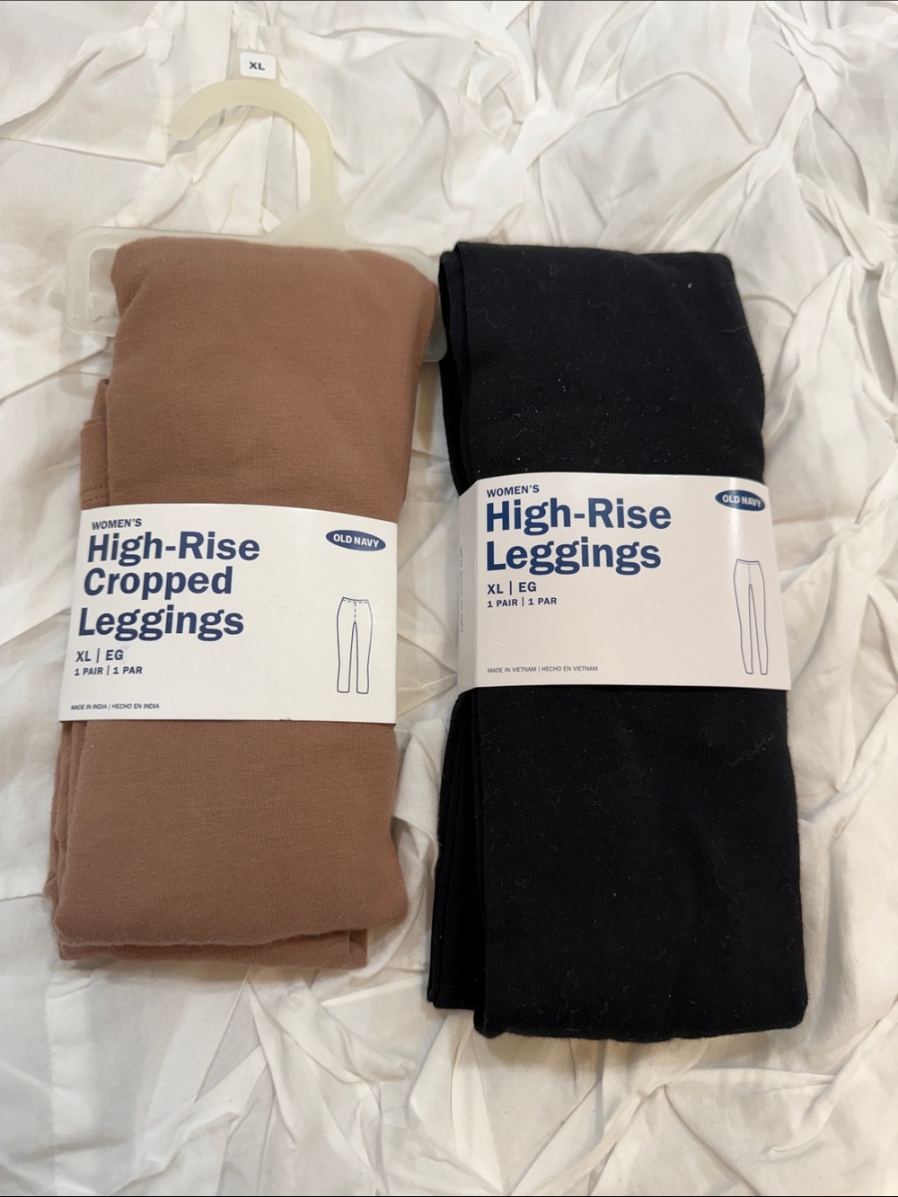NIP Old Navy Women's High-Rise Leggings Duo - Tan & Black - Full / Cropped Sz XL